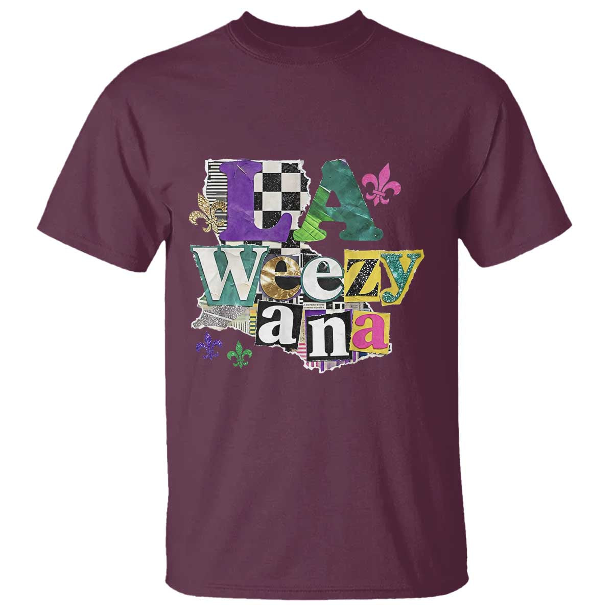 Colorful La-Weezi-ana Mardi Gras Louisiana Pride T Shirt Funky Carnival Vibes