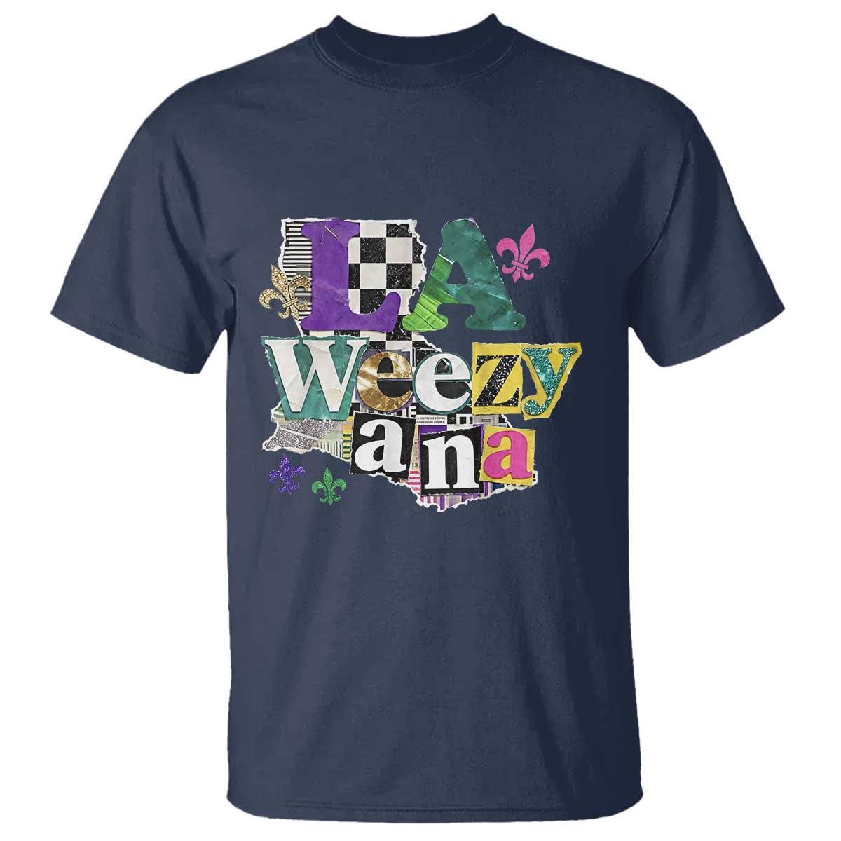 Colorful La-Weezi-ana Mardi Gras Louisiana Pride T Shirt Funky Carnival Vibes