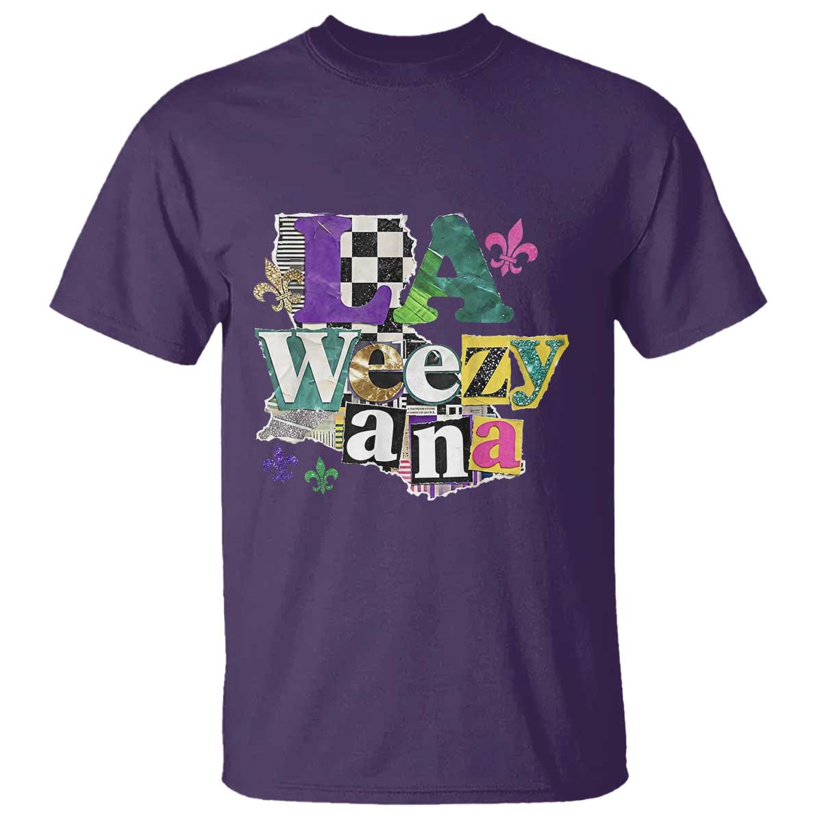 Colorful La-Weezi-ana Mardi Gras Louisiana Pride T Shirt Funky Carnival Vibes