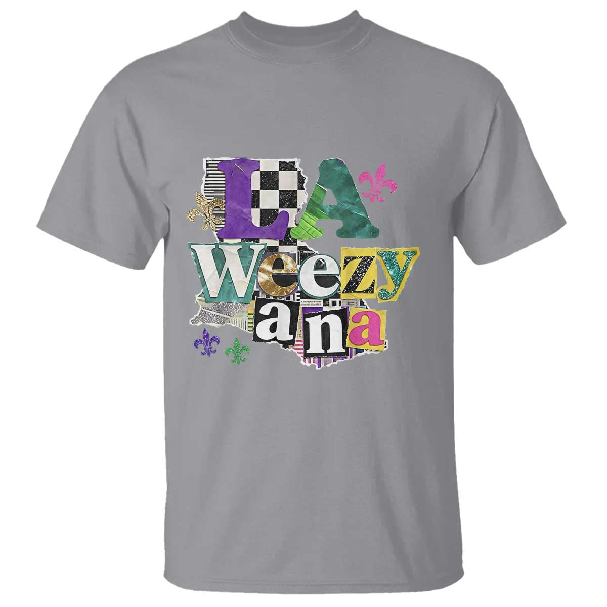 Colorful La-Weezi-ana Mardi Gras Louisiana Pride T Shirt Funky Carnival Vibes