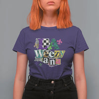 Colorful La-Weezi-ana Mardi Gras Louisiana Pride T Shirt For Women Funky Carnival Vibes