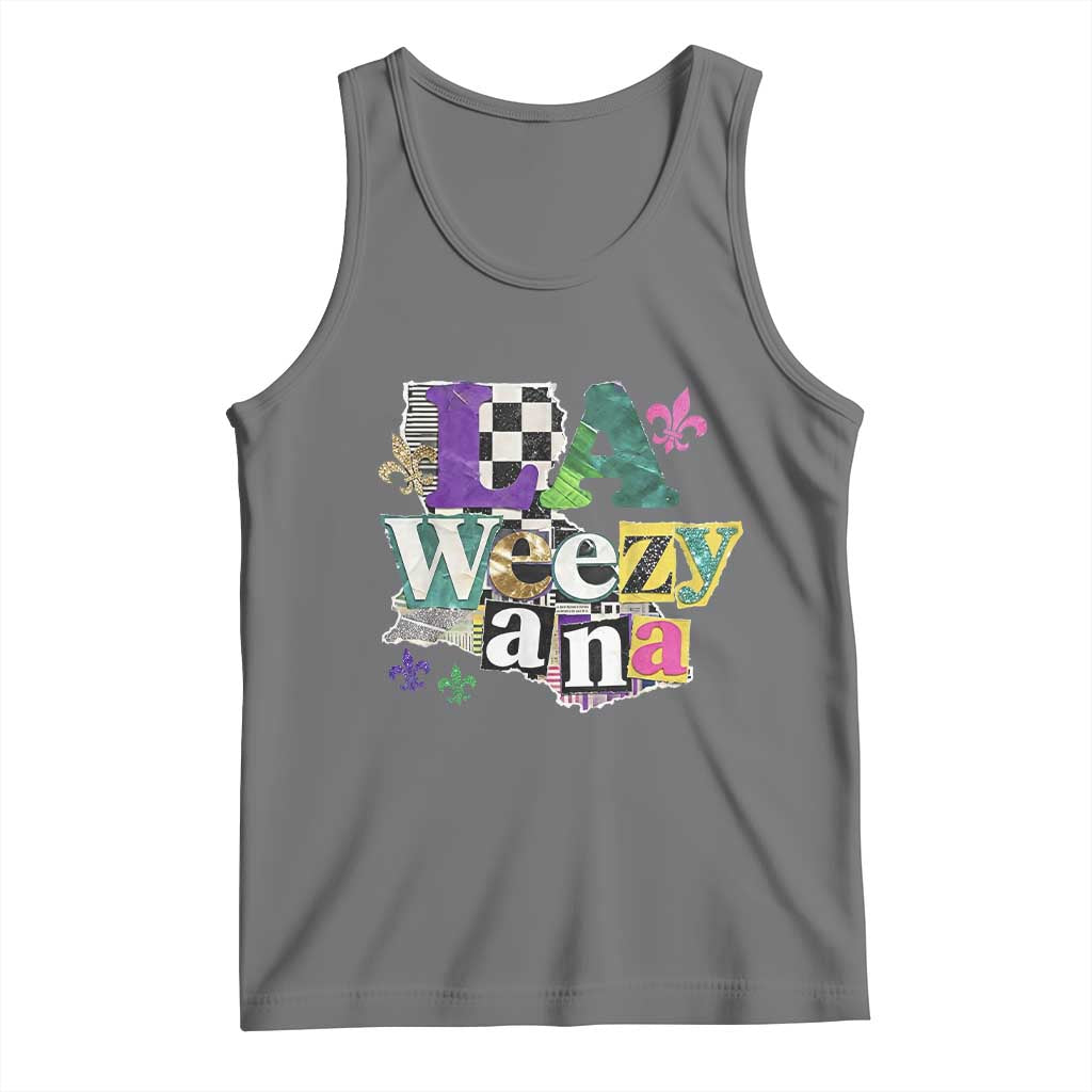 Colorful La-Weezi-ana Mardi Gras Louisiana Pride Tank Top Funky Carnival Vibes