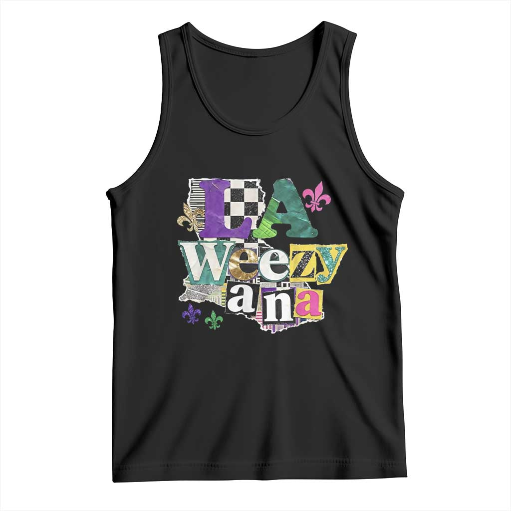 Colorful La-Weezi-ana Mardi Gras Louisiana Pride Tank Top Funky Carnival Vibes