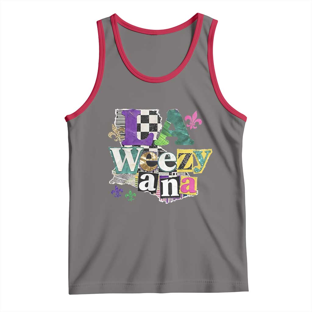 Colorful La-Weezi-ana Mardi Gras Louisiana Pride Tank Top Funky Carnival Vibes