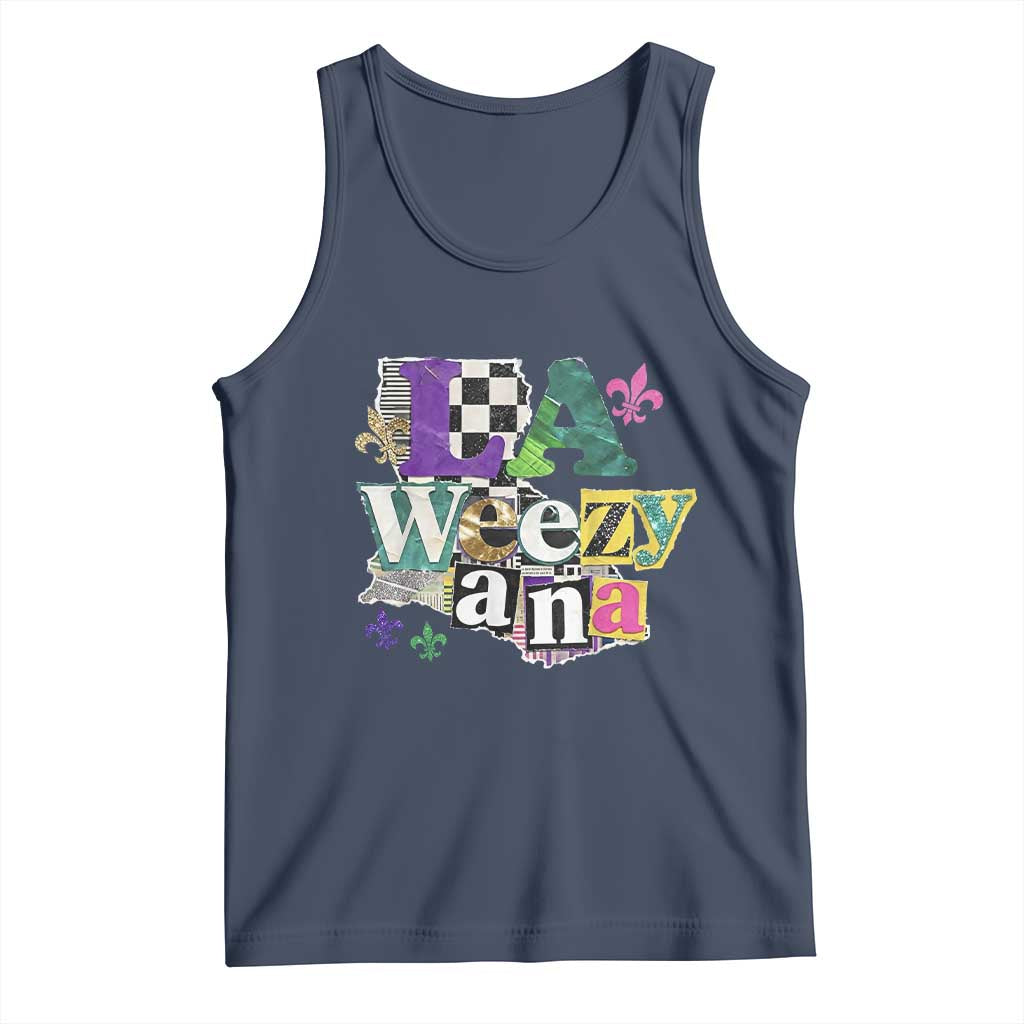 Colorful La-Weezi-ana Mardi Gras Louisiana Pride Tank Top Funky Carnival Vibes