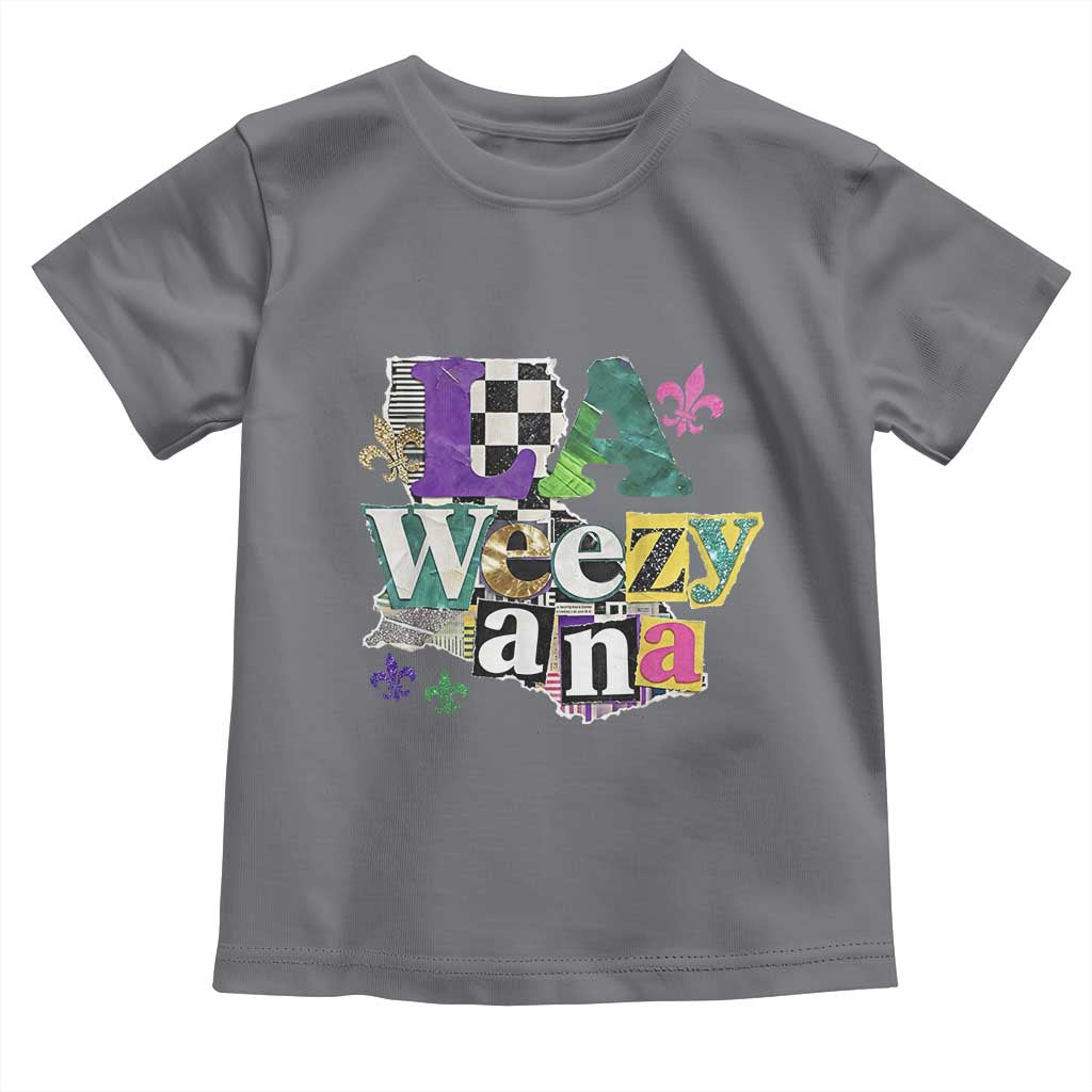 Colorful La-Weezi-ana Mardi Gras Louisiana Pride Toddler T Shirt Funky Carnival Vibes