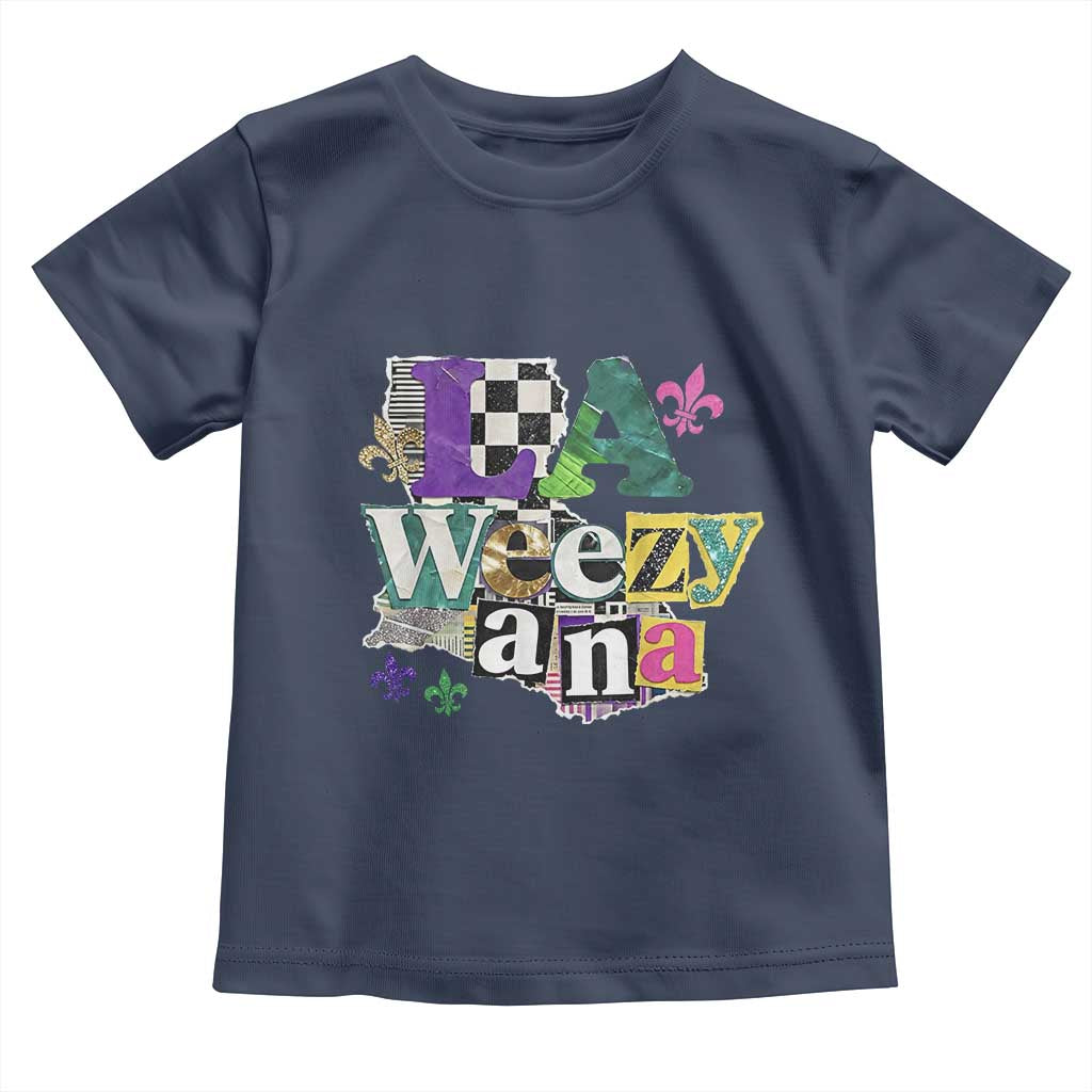 Colorful La-Weezi-ana Mardi Gras Louisiana Pride Toddler T Shirt Funky Carnival Vibes