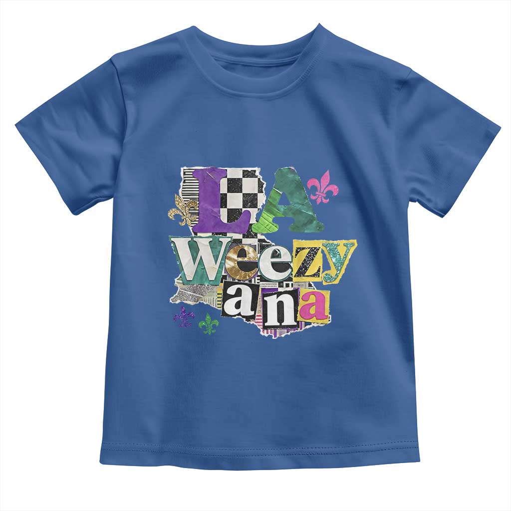 Colorful La-Weezi-ana Mardi Gras Louisiana Pride Toddler T Shirt Funky Carnival Vibes