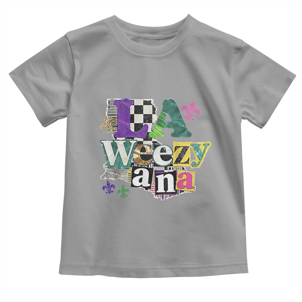Colorful La-Weezi-ana Mardi Gras Louisiana Pride Toddler T Shirt Funky Carnival Vibes