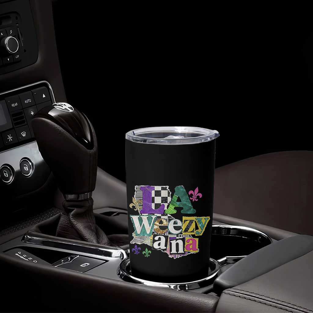 Colorful La-Weezi-ana Mardi Gras Louisiana Pride Tumbler Cup Funky Carnival Vibes
