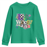 Colorful La-Weezi-ana Mardi Gras Louisiana Pride Youth Sweatshirt Funky Carnival Vibes