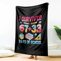 I Survived 67 Plus 33 100 Days of School Throw Blanket Six Seven Meme Colorful Math Humor - Wonder Print Shop