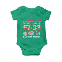 I Survived 67 Plus 33 100 Days of School Baby Onesie Six Seven Meme Colorful Math Humor - Wonder Print Shop