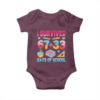 I Survived 67 Plus 33 100 Days of School Baby Onesie Six Seven Meme Colorful Math Humor - Wonder Print Shop