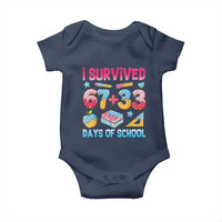 I Survived 67 Plus 33 100 Days of School Baby Onesie Six Seven Meme Colorful Math Humor - Wonder Print Shop