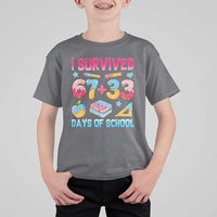 I Survived 67 Plus 33 100 Days of School T Shirt For Kid Six Seven Meme Colorful Math Humor - Wonder Print Shop