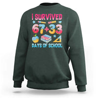 I Survived 67 Plus 33 100 Days of School Sweatshirt Six Seven Meme Colorful Math Humor - Wonder Print Shop