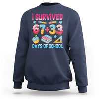 I Survived 67 Plus 33 100 Days of School Sweatshirt Six Seven Meme Colorful Math Humor - Wonder Print Shop