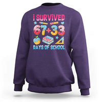I Survived 67 Plus 33 100 Days of School Sweatshirt Six Seven Meme Colorful Math Humor - Wonder Print Shop