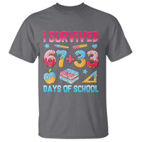 I Survived 67 Plus 33 100 Days of School T Shirt Six Seven Meme Colorful Math Humor - Wonder Print Shop