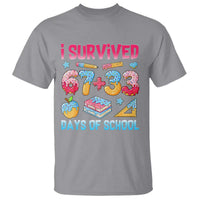 I Survived 67 Plus 33 100 Days of School T Shirt Six Seven Meme Colorful Math Humor - Wonder Print Shop