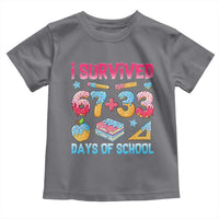 I Survived 67 Plus 33 100 Days of School Toddler T Shirt Six Seven Meme Colorful Math Humor - Wonder Print Shop