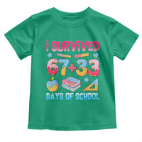 I Survived 67 Plus 33 100 Days of School Toddler T Shirt Six Seven Meme Colorful Math Humor - Wonder Print Shop