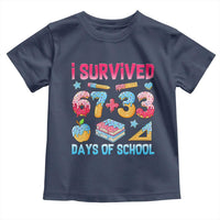 I Survived 67 Plus 33 100 Days of School Toddler T Shirt Six Seven Meme Colorful Math Humor - Wonder Print Shop