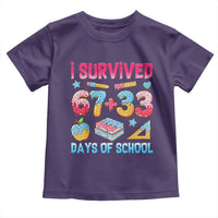 I Survived 67 Plus 33 100 Days of School Toddler T Shirt Six Seven Meme Colorful Math Humor - Wonder Print Shop