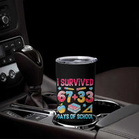 I Survived 67 Plus 33 100 Days of School Tumbler Cup Six Seven Meme Colorful Math Humor - Wonder Print Shop
