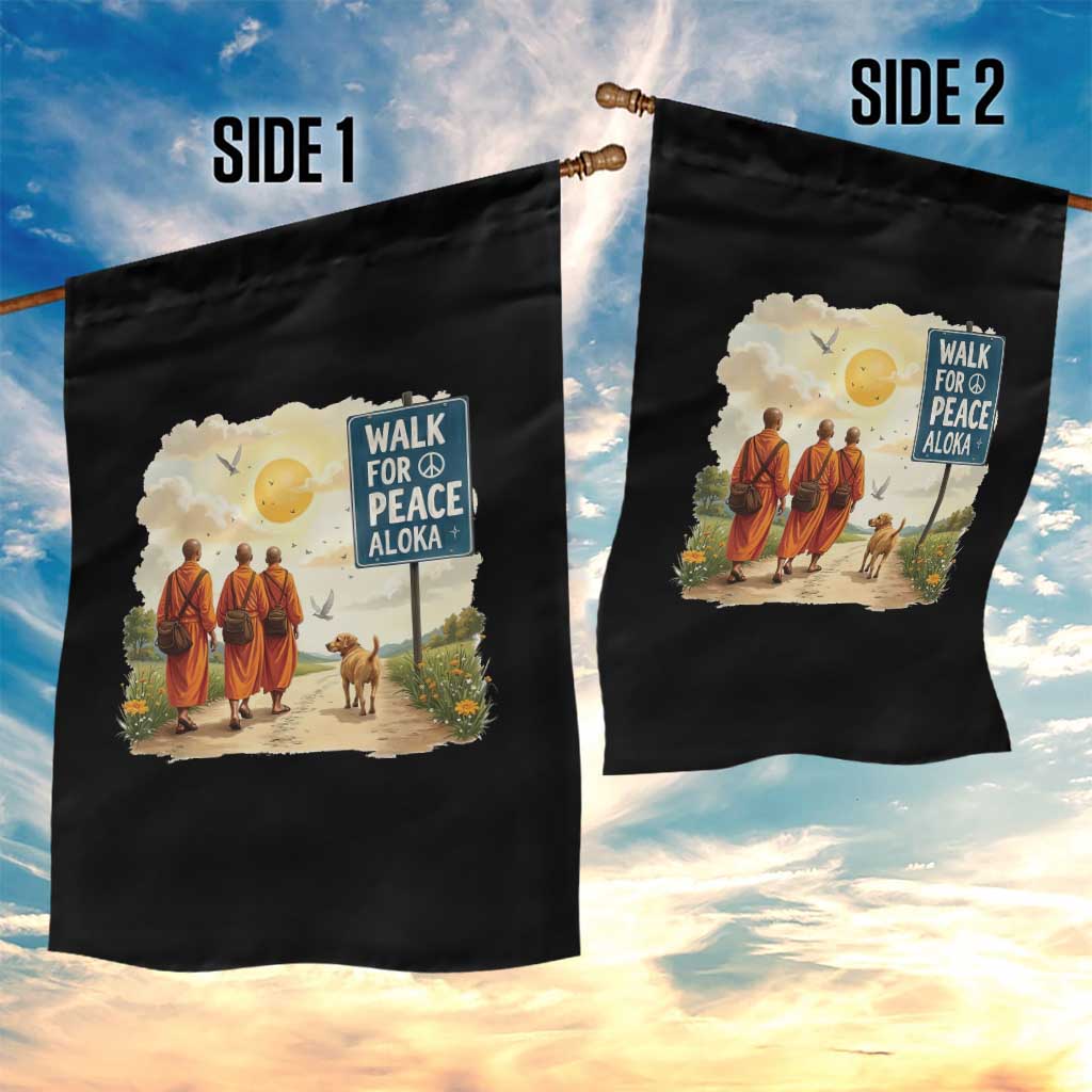 Walk For Peace Aloka the Dog and Monks Garden Flag