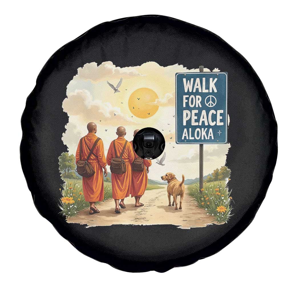Walk For Peace Aloka the Dog and Monks Spare Tire Cover