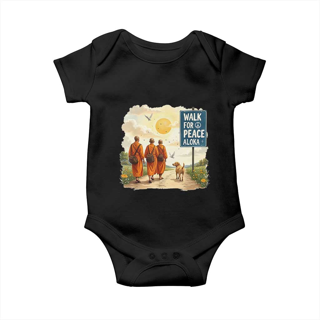 Walk For Peace Aloka the Dog and Monks Baby Onesie