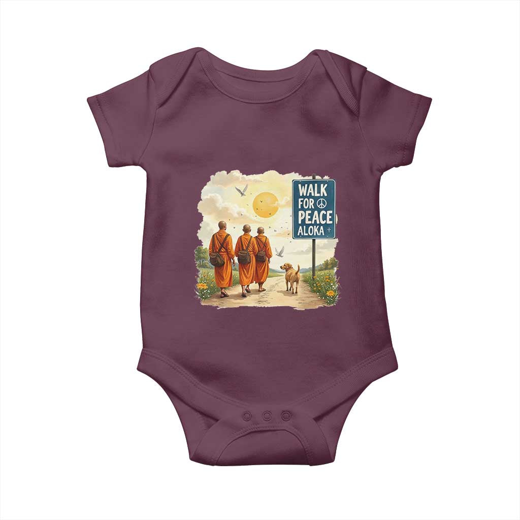 Walk For Peace Aloka the Dog and Monks Baby Onesie