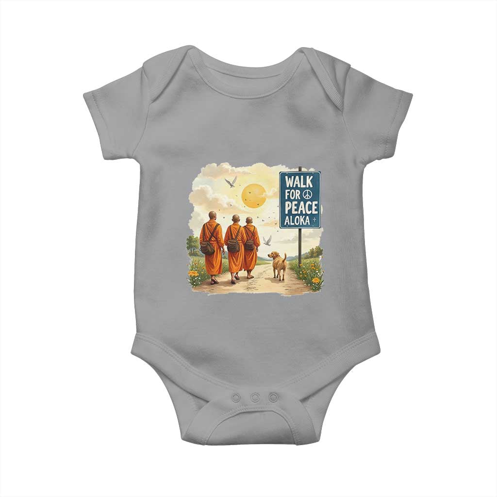 Walk For Peace Aloka the Dog and Monks Baby Onesie