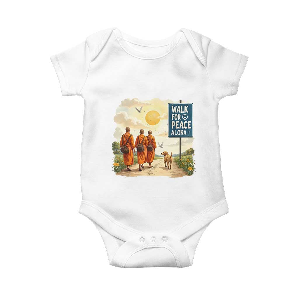 Walk For Peace Aloka the Dog and Monks Baby Onesie