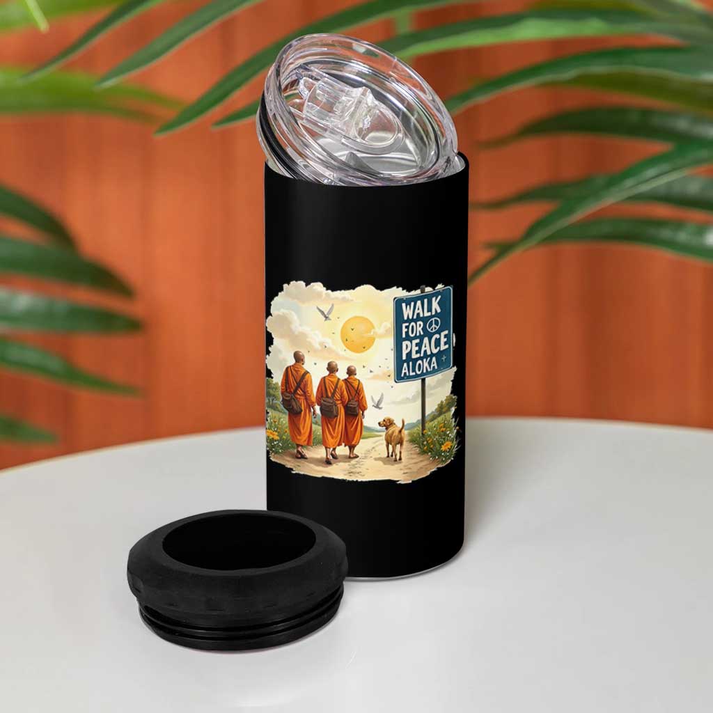 Walk For Peace Aloka the Dog and Monks 4 in 1 Can Cooler Tumbler