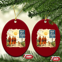 Walk For Peace Aloka the Dog and Monks Ceramic Ornament