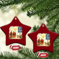 Walk For Peace Aloka the Dog and Monks Ceramic Ornament