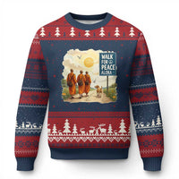 Walk For Peace Aloka the Dog and Monks Ugly Christmas Sweater