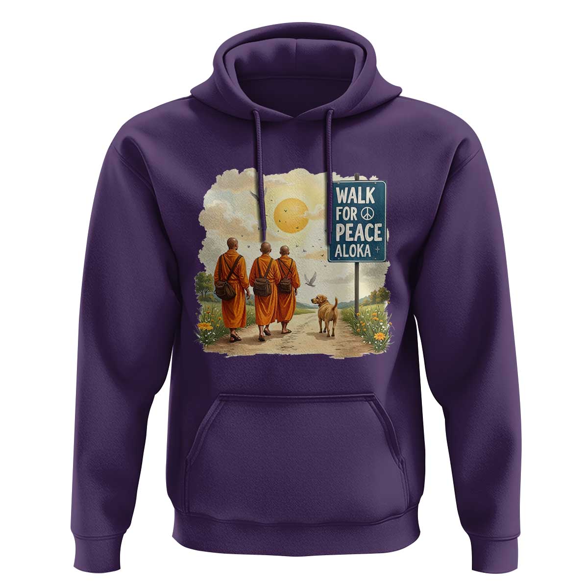 Walk For Peace Aloka the Dog and Monks Hoodie