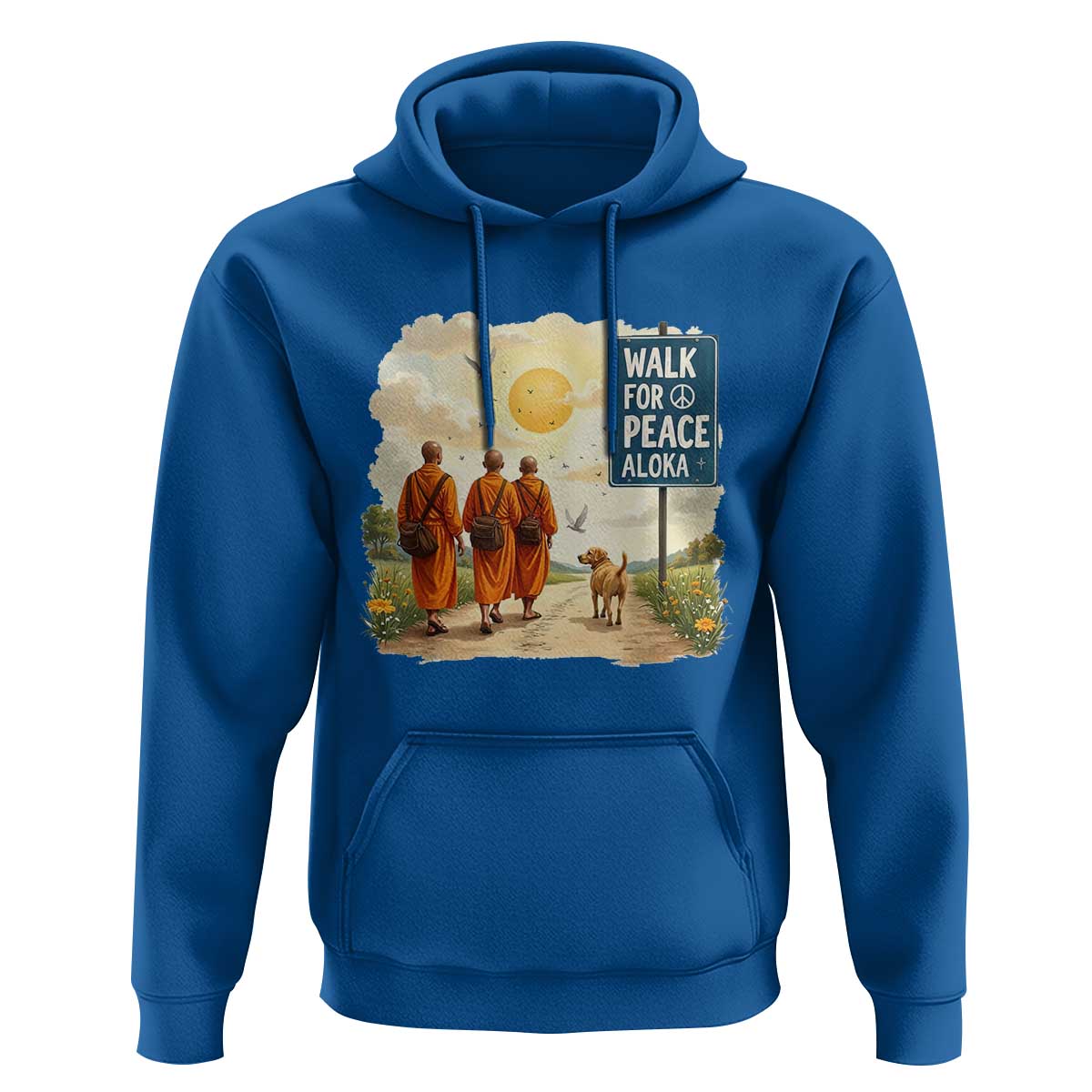 Walk For Peace Aloka the Dog and Monks Hoodie
