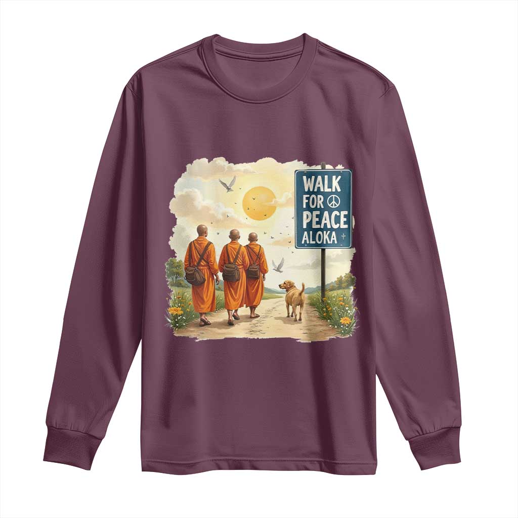 Walk For Peace Aloka the Dog and Monks Long Sleeve Shirt