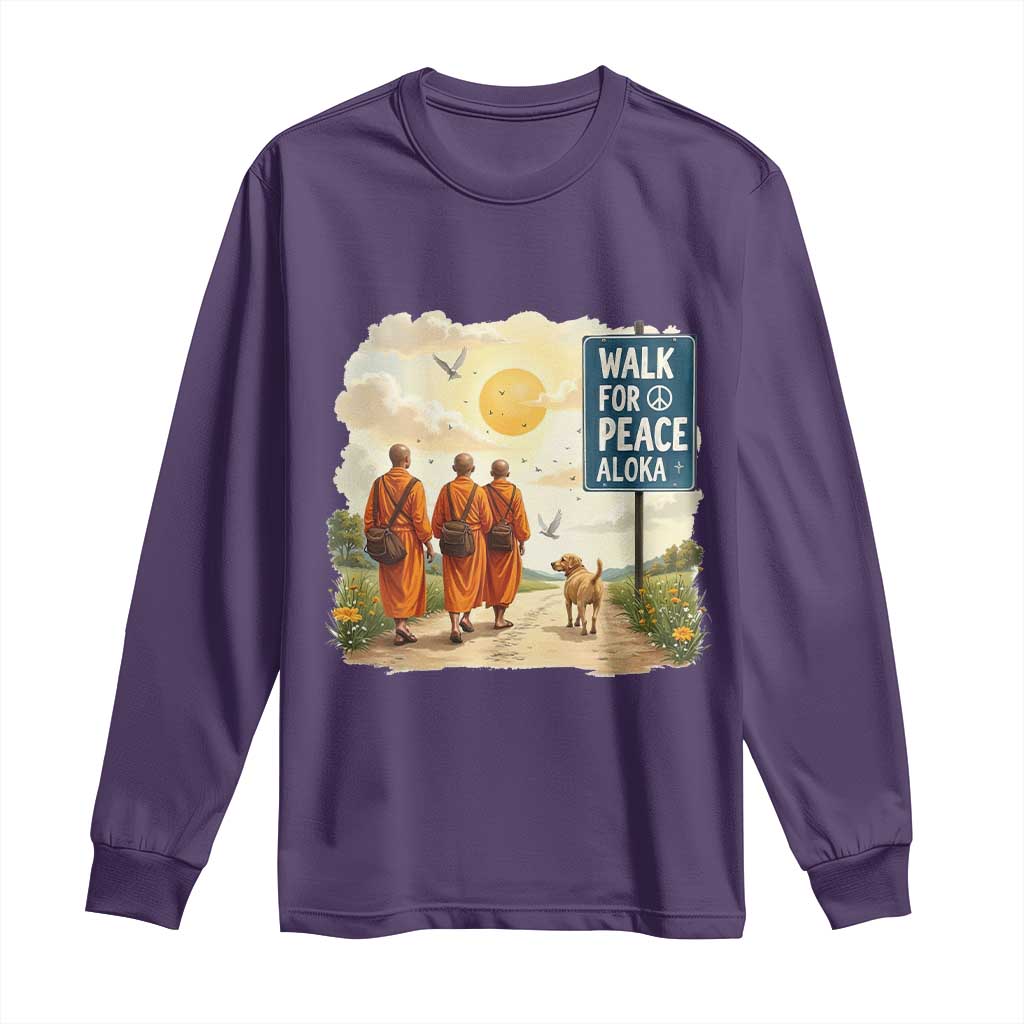 Walk For Peace Aloka the Dog and Monks Long Sleeve Shirt