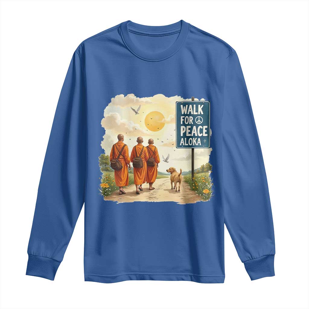 Walk For Peace Aloka the Dog and Monks Long Sleeve Shirt