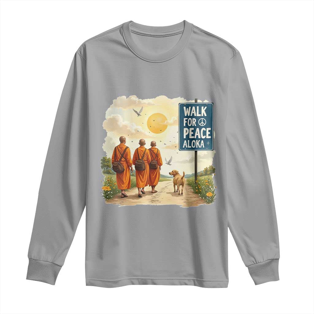 Walk For Peace Aloka the Dog and Monks Long Sleeve Shirt