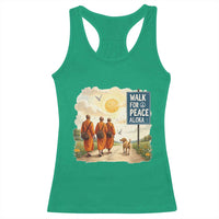 Walk For Peace Aloka the Dog and Monks Racerback Tank Top