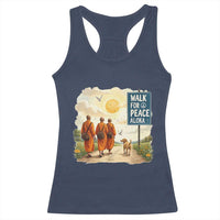 Walk For Peace Aloka the Dog and Monks Racerback Tank Top