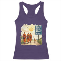 Walk For Peace Aloka the Dog and Monks Racerback Tank Top