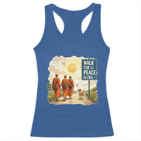 Walk For Peace Aloka the Dog and Monks Racerback Tank Top